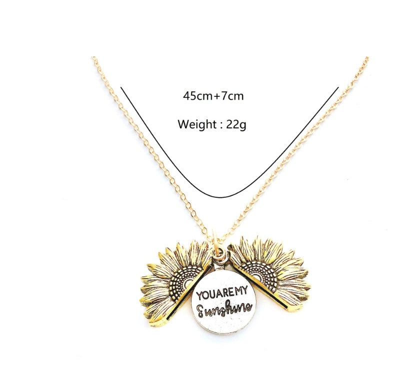 "You Are My Sunshine" Bloom Locket Necklace