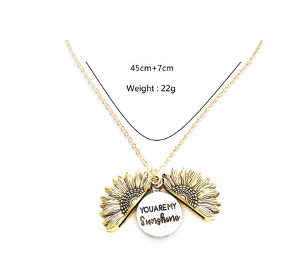 "You Are My Sunshine" Bloom Locket Necklace