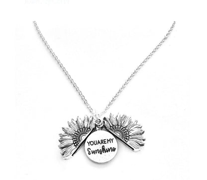 "You Are My Sunshine" Bloom Locket Necklace