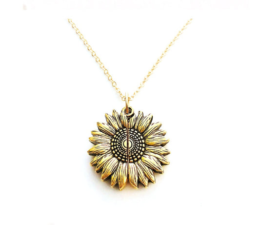 "You Are My Sunshine" Bloom Locket Necklace