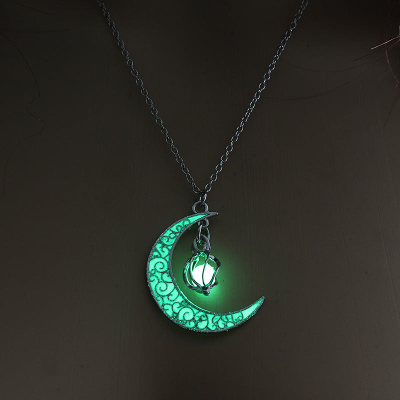 Celestial Light Crescent Pendant