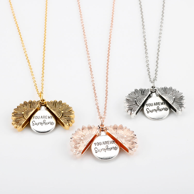 "You Are My Sunshine" Bloom Locket Necklace