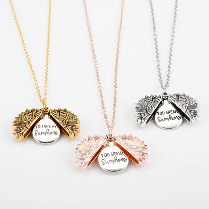 "You Are My Sunshine" Bloom Locket Necklace