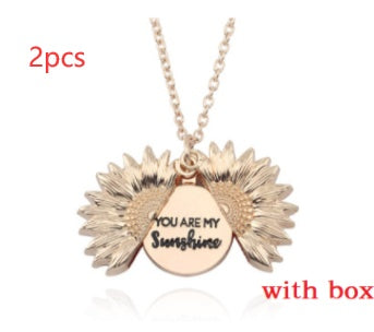 "You Are My Sunshine" Bloom Locket Necklace