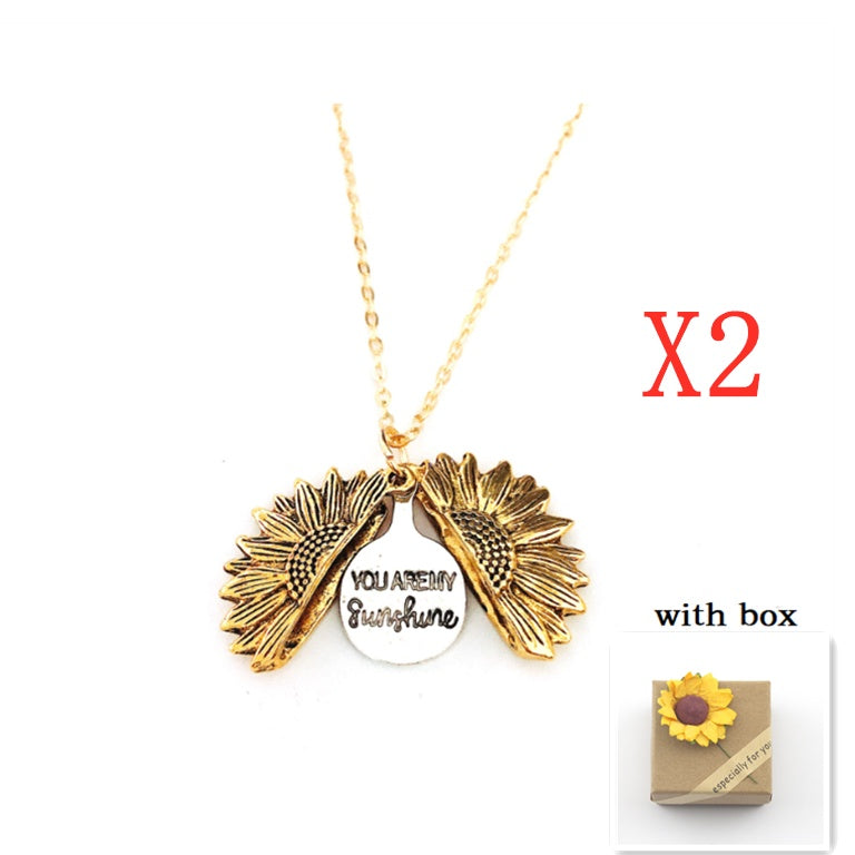 "You Are My Sunshine" Bloom Locket Necklace